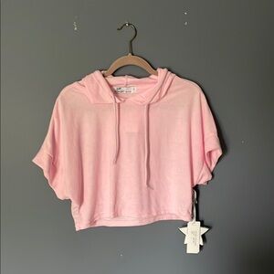Pink Cropped Hoodie